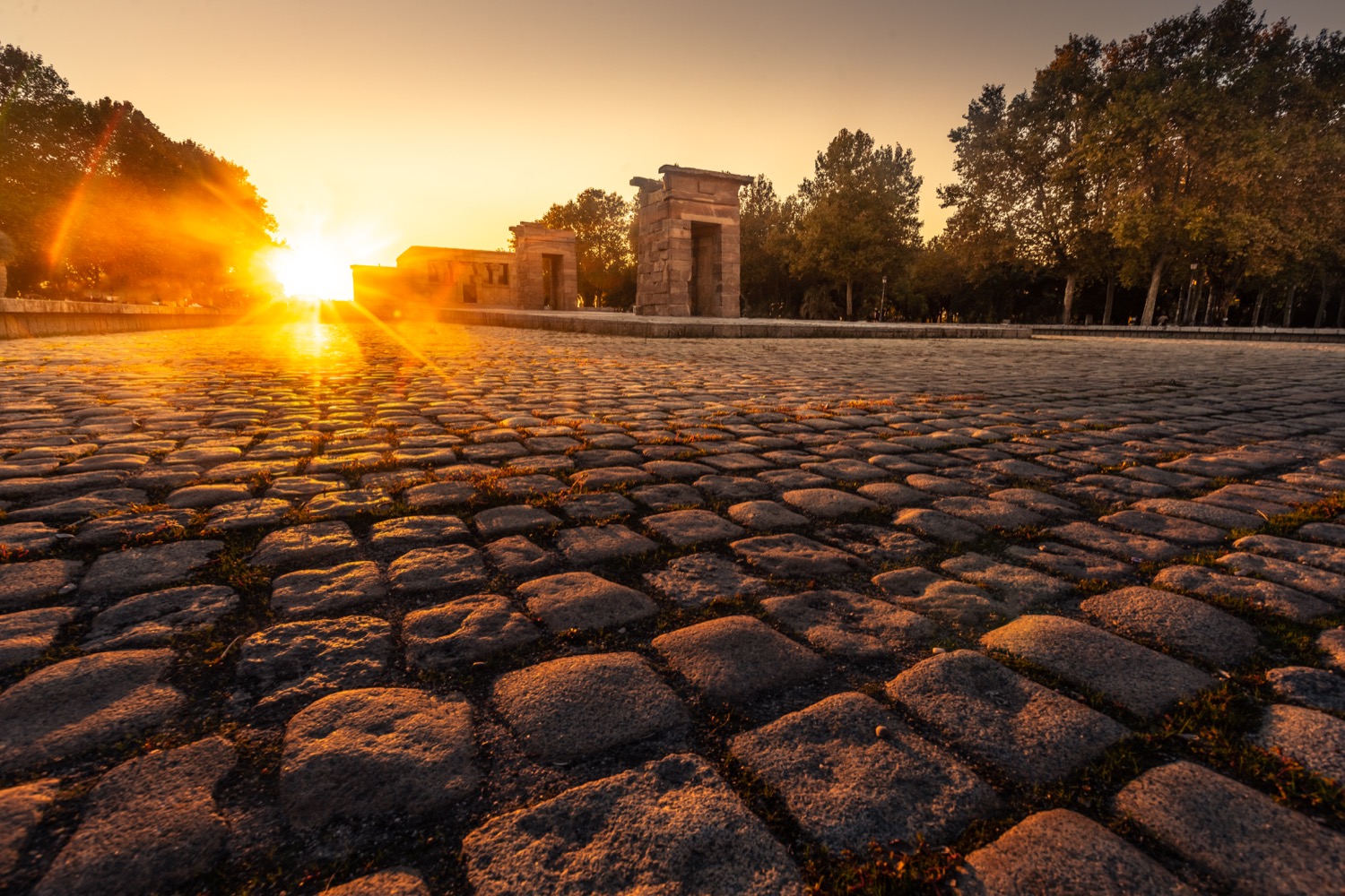 atardecer en el templo de debod