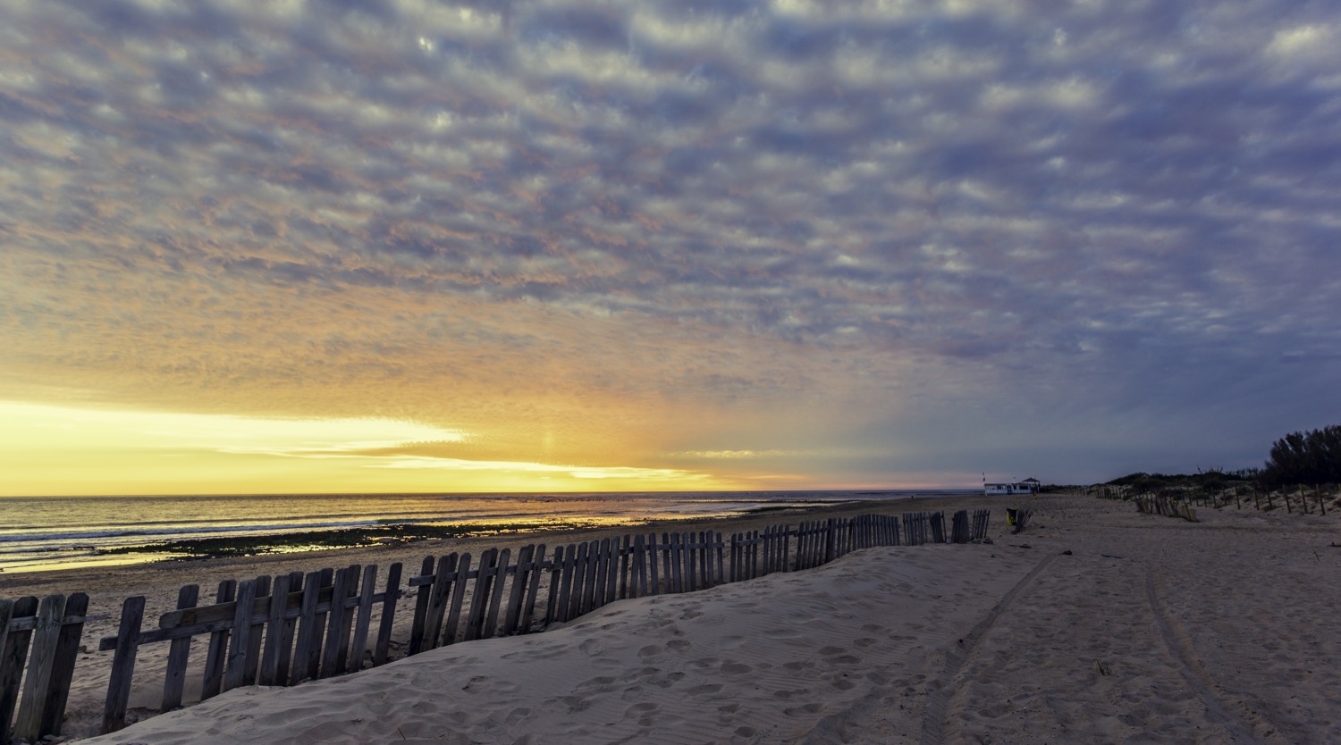 Atardecer en la playa de chipiona