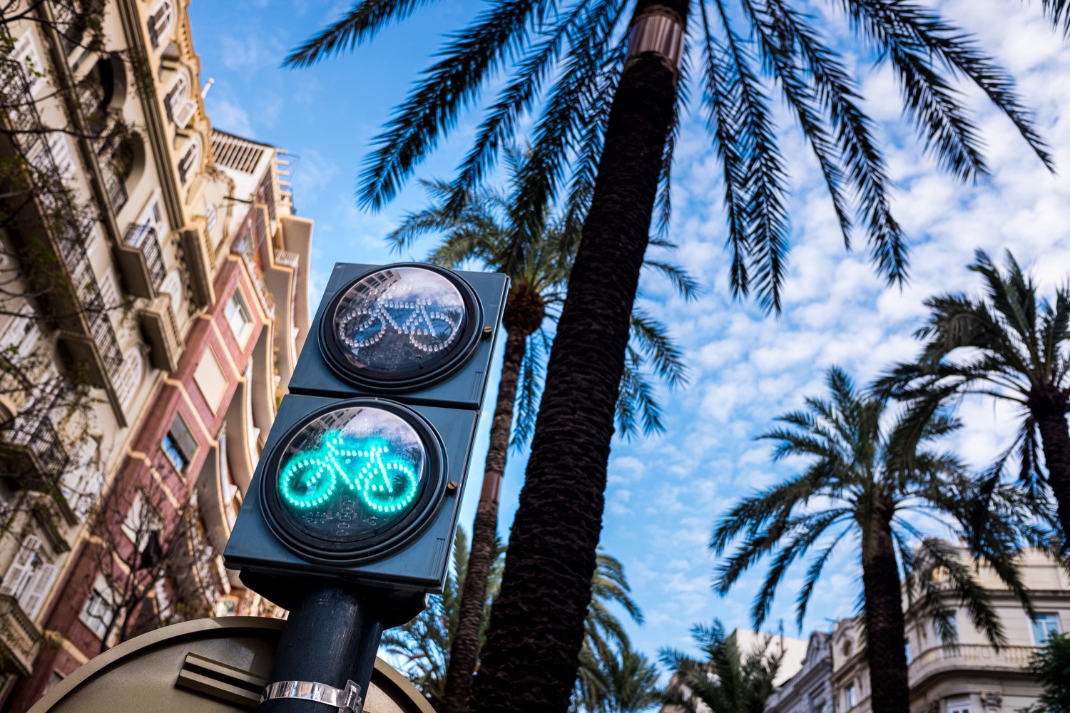 Semáforo para bicicletas en Valencia