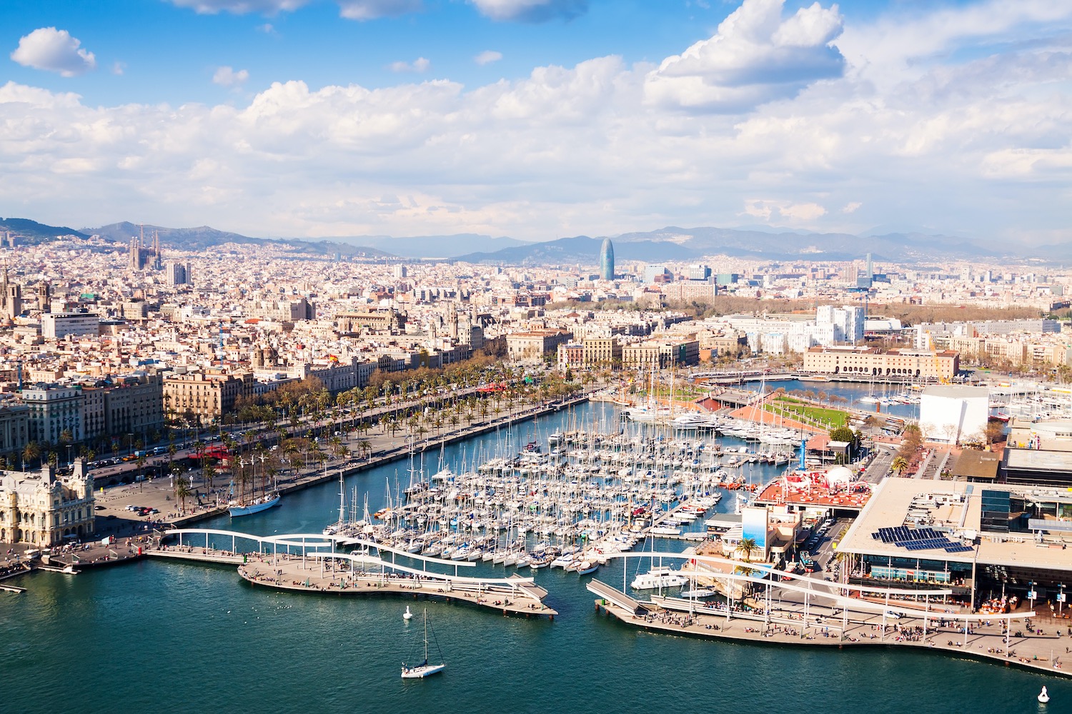 Vista de Port Vell desde el cielo