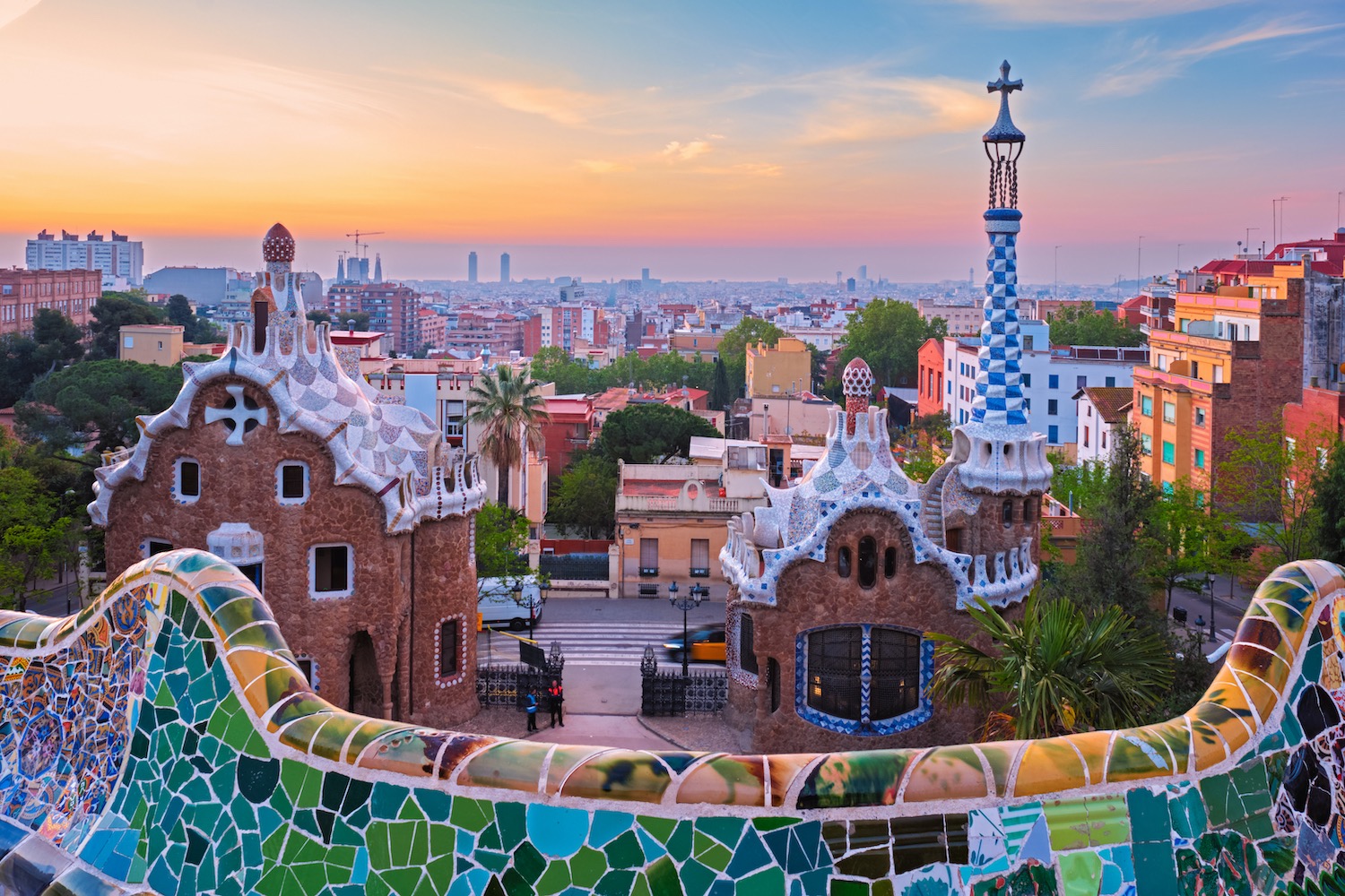 vistas de barcelona desde el parque Güell