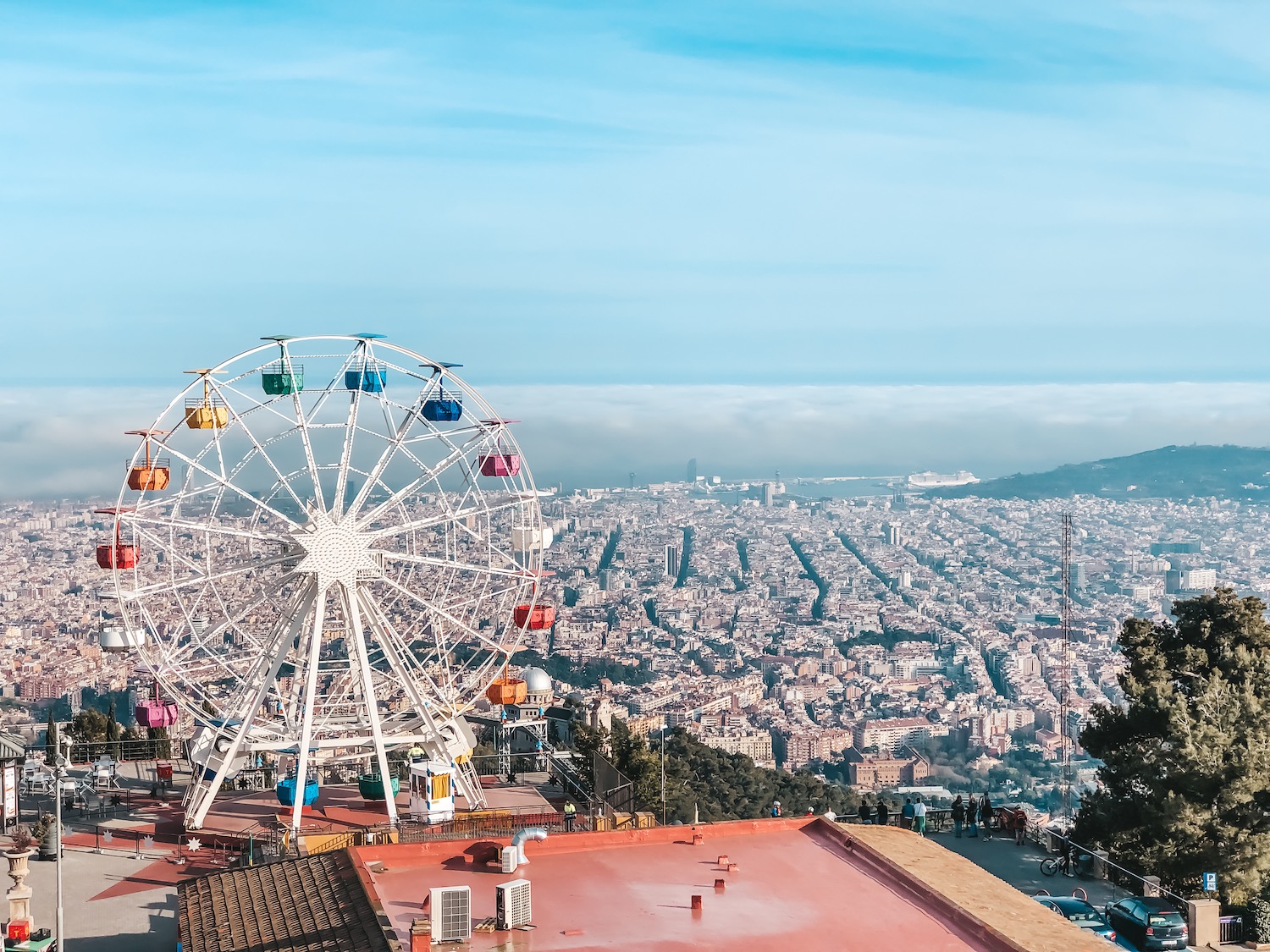 vistas en el Parque de Atracciones Tibidabo