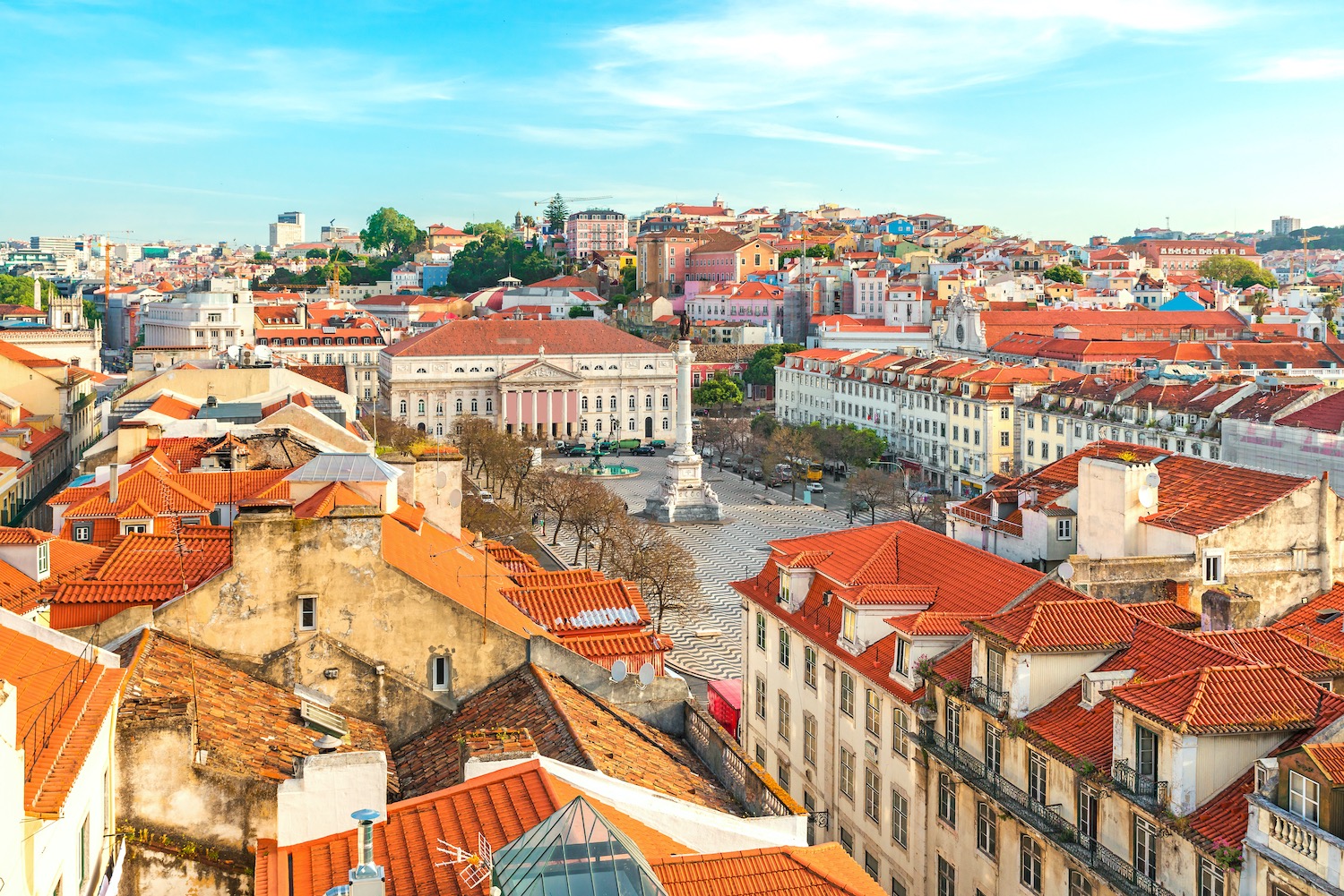 Vistas de Lisboa desde el elevador de santa justa