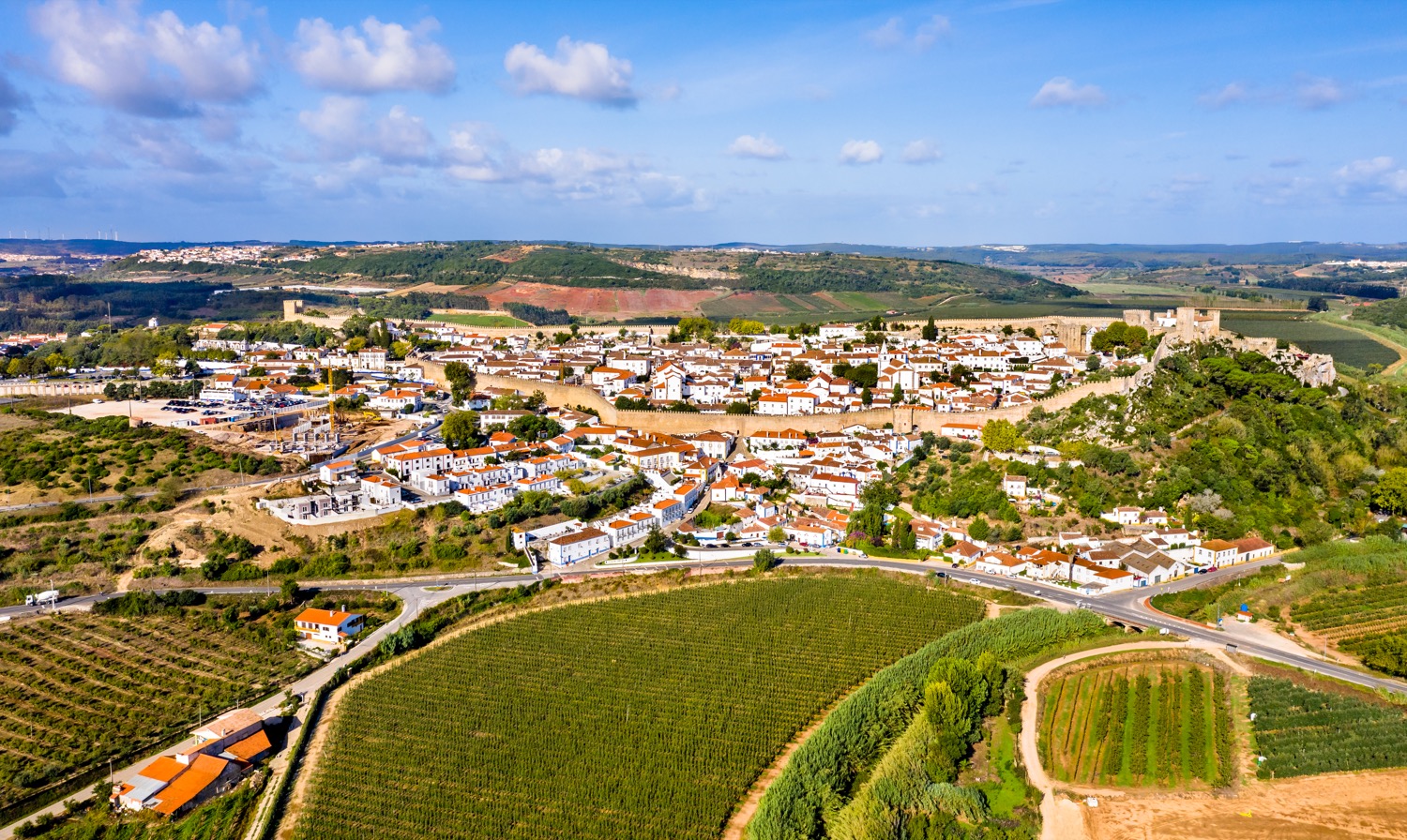 Vista panorámica de obidos en portugal