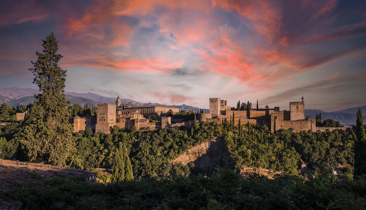 Atardecer en el barrio del albaicín